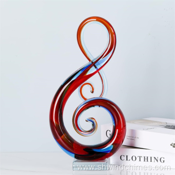 Multicolor Glass Music Note Art Sculptures